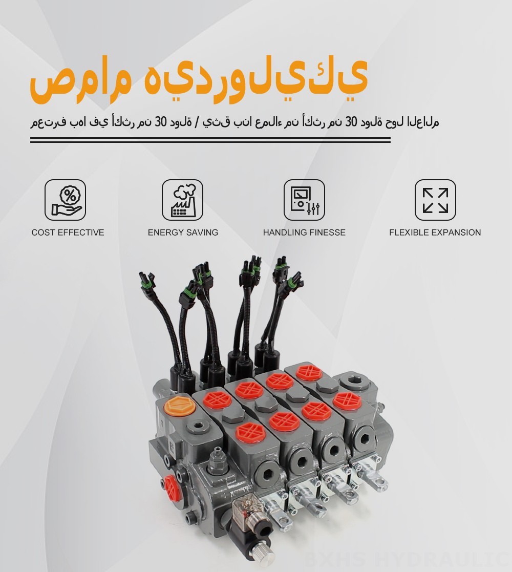 صمام تفريغ كهربائي HSDLS180 يدوي صمام 4 صمام اتجاهي قطاع